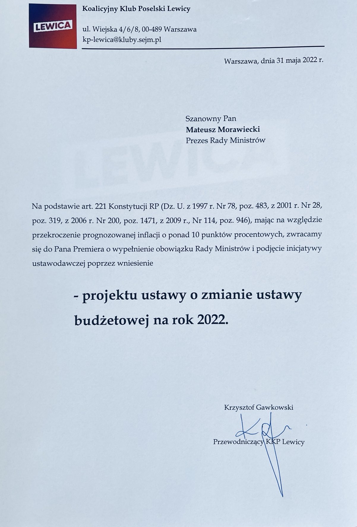 inflacja nowelizacja budżetu